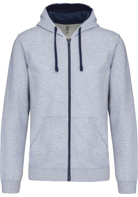 Kariban Men's Contrast Hooded Full Zip Sweatshirt - Grau