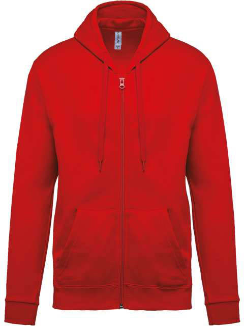 Kariban Full Zip Hooded Sweatshirt mikina - červená