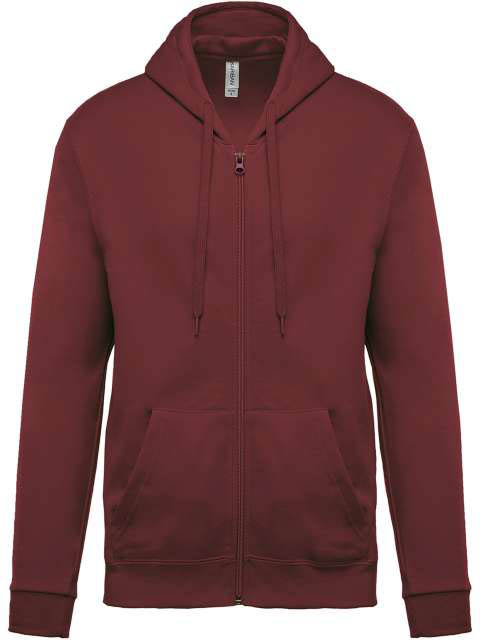 Kariban Full Zip Hooded Sweatshirt - červená