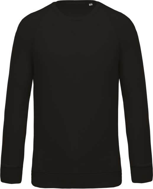 Kariban Men's Organic Cotton Crew Neck Raglan Sleeve Sweatshirt - schwarz