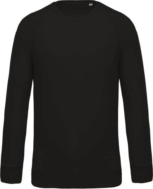 Kariban Men's Organic Cotton Crew Neck Raglan Sleeve Sweatshirt - Kariban Men's Organic Cotton Crew Neck Raglan Sleeve Sweatshirt - Black