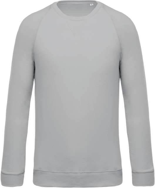 Kariban Men's Organic Cotton Crew Neck Raglan Sleeve Sweatshirt mikina - šedá