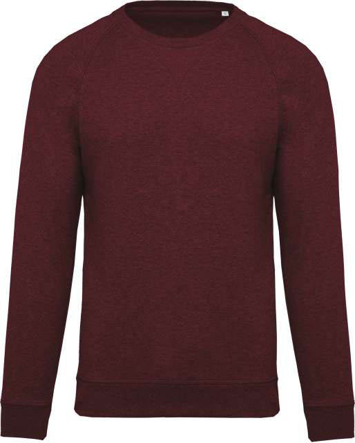 Kariban Men's Organic Cotton Crew Neck Raglan Sleeve Sweatshirt - red