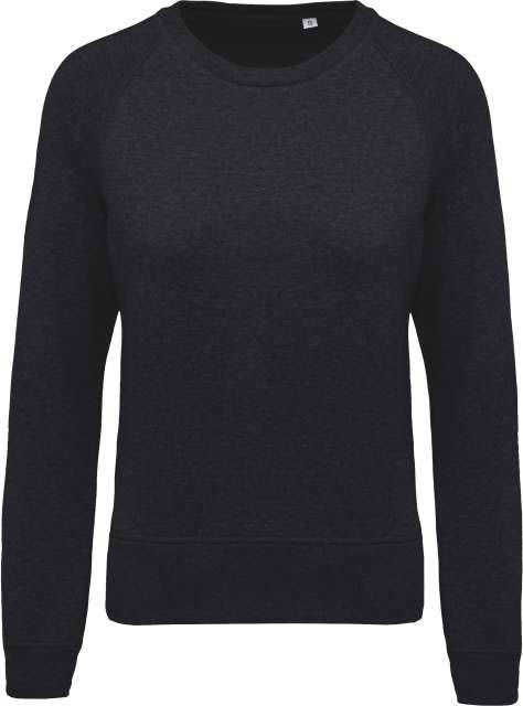 Kariban Ladies’ Organic Cotton Crew Neck Raglan Sleeve Sweatshirt - Kariban Ladies’ Organic Cotton Crew Neck Raglan Sleeve Sweatshirt - Heather Sport Dark Navy