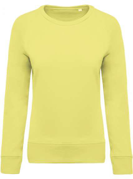 Kariban Ladies’ Organic Cotton Crew Neck Raglan Sleeve Sweatshirt - yellow