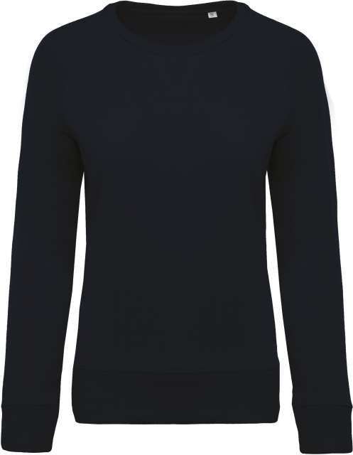 Kariban Ladies’ Organic Cotton Crew Neck Raglan Sleeve Sweatshirt - modrá