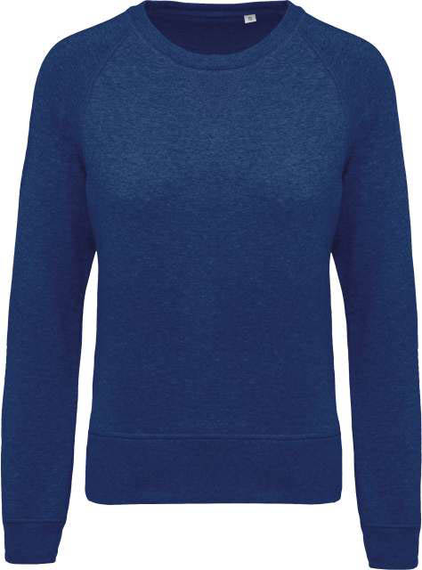 Kariban Ladies’ Organic Cotton Crew Neck Raglan Sleeve Sweatshirt mikina - modrá