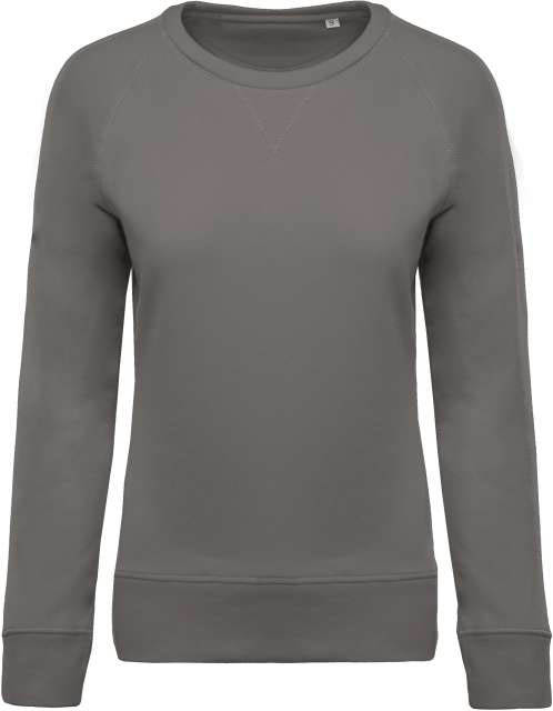 Kariban Ladies’ Organic Cotton Crew Neck Raglan Sleeve Sweatshirt - grey
