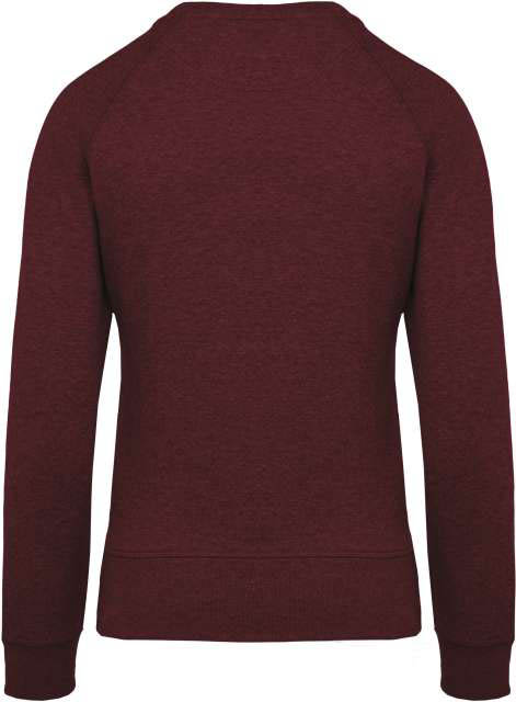 Kariban Ladies’ Organic Cotton Crew Neck Raglan Sleeve Sweatshirt - Rot