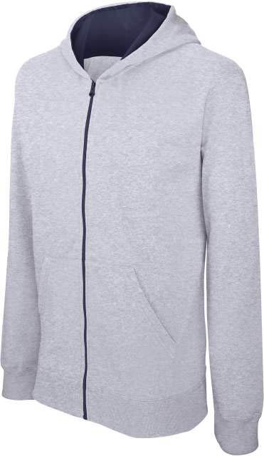 Kariban Kids' Full Zip Hooded Sweatshirt - Grau