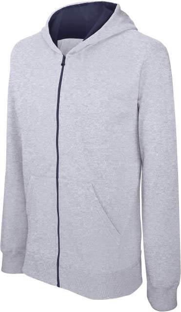 Kariban Kids' Full Zip Hooded Sweatshirt - Kariban Kids' Full Zip Hooded Sweatshirt - Ice Grey