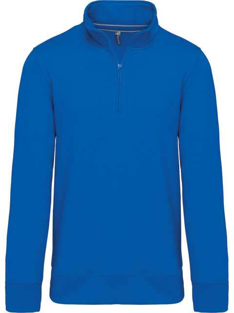 Kariban Zipped Neck Sweatshirt mikina - modrá