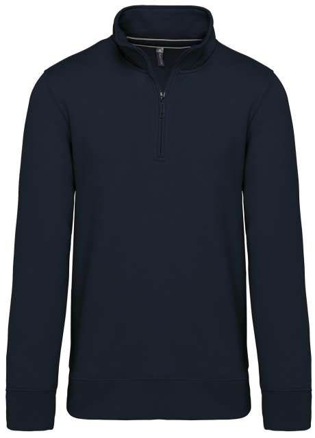 Kariban Zipped Neck Sweatshirt - modrá