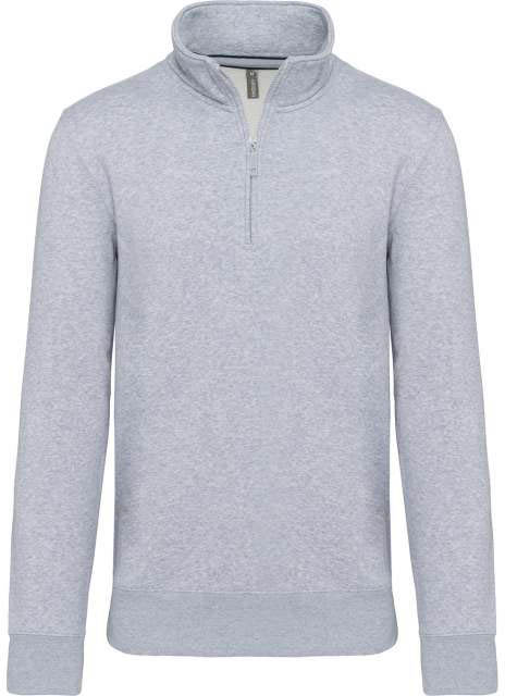 Kariban Zipped Neck Sweatshirt - grey