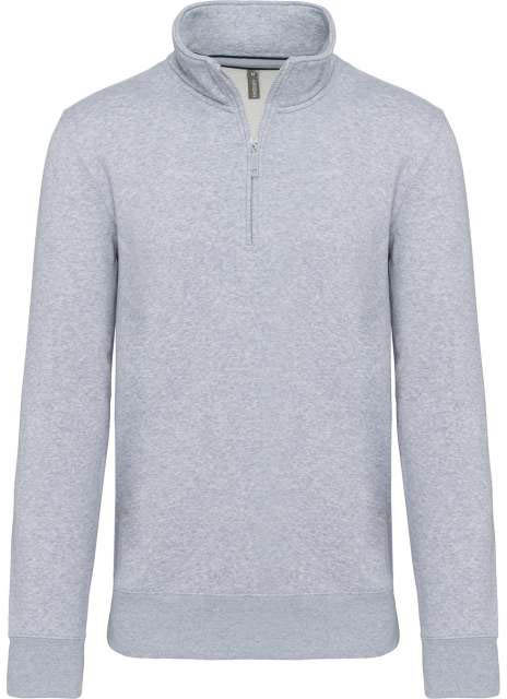 Kariban Zipped Neck Sweatshirt mikina - šedá