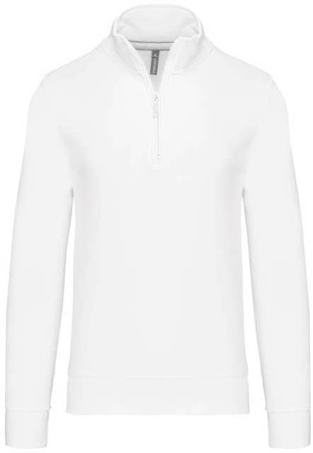 Kariban Zipped Neck Sweatshirt - Kariban Zipped Neck Sweatshirt - White