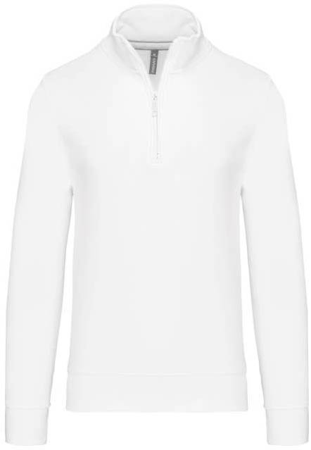 Kariban Zipped Neck Sweatshirt mikina - bílá