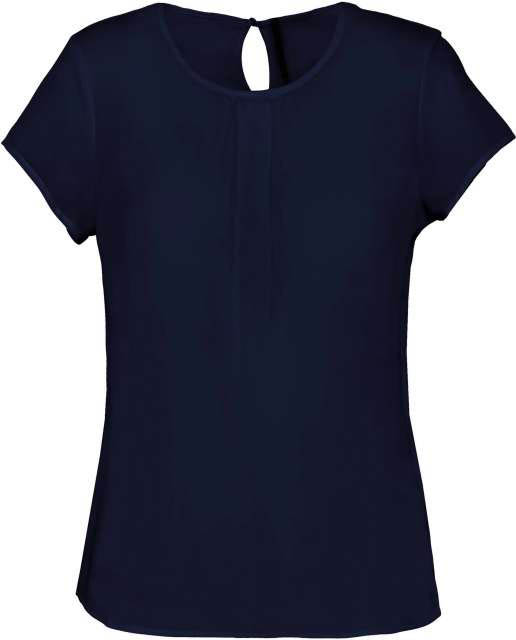 Kariban Ladies' Short-sleeved Crepe Blouse - Kariban Ladies' Short-sleeved Crepe Blouse - Cobalt