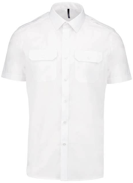 Kariban Men's Short-sleeved Pilot Shirt - bílá