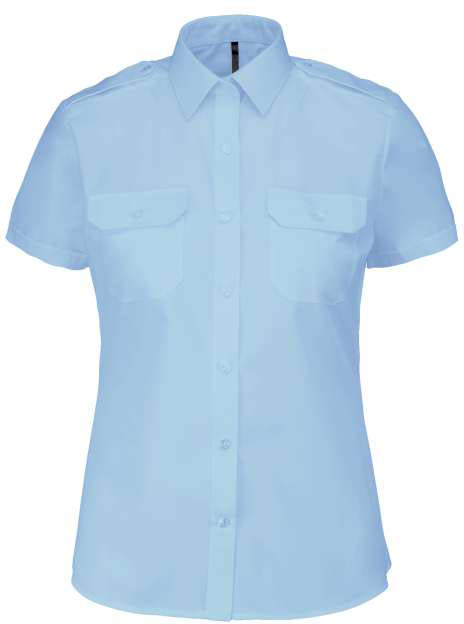 Kariban Ladies’ Short-sleeved Pilot Shirt - modrá