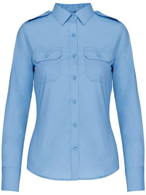 Kariban Ladies’ Long-sleeved Pilot Shirt - modrá