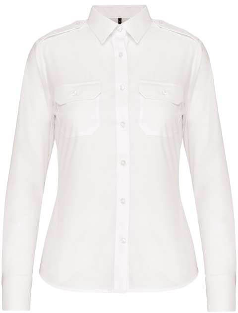 Kariban Ladies’ Long-sleeved Pilot Shirt - bílá