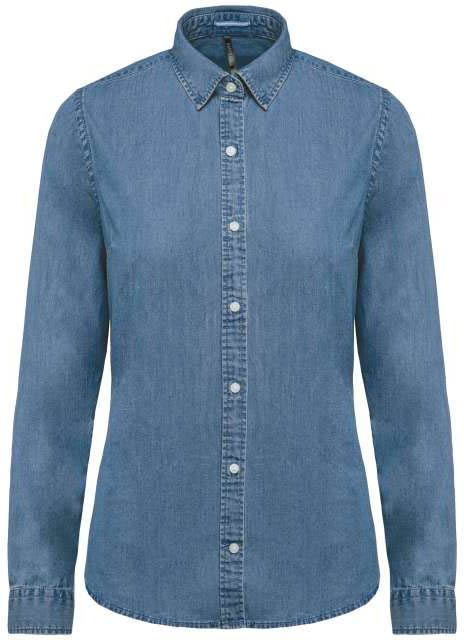 Kariban Ladies’ Denim Shirt - modrá