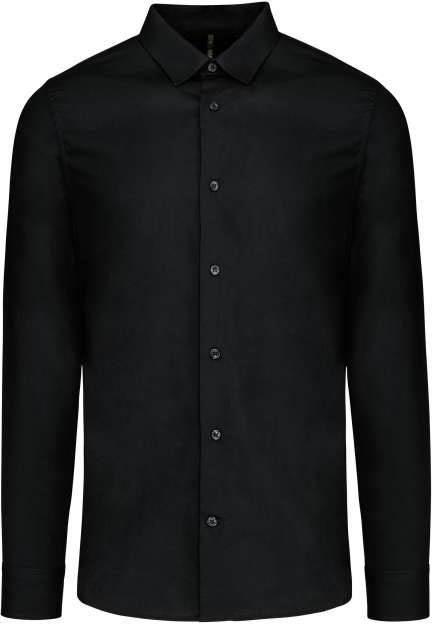 Kariban Men’s Long-sleeved Cotton Poplin Shirt - black