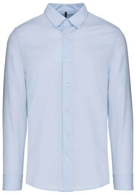 Kariban Men’s Long-sleeved Cotton Poplin Shirt - Kariban Men’s Long-sleeved Cotton Poplin Shirt - Sky