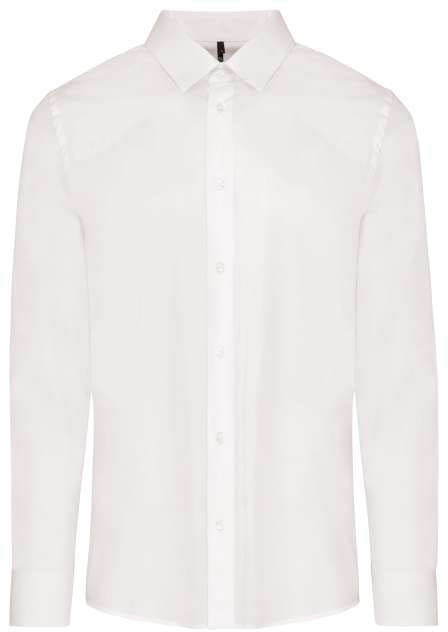Kariban Men’s Long-sleeved Cotton Poplin Shirt - Kariban Men’s Long-sleeved Cotton Poplin Shirt - White
