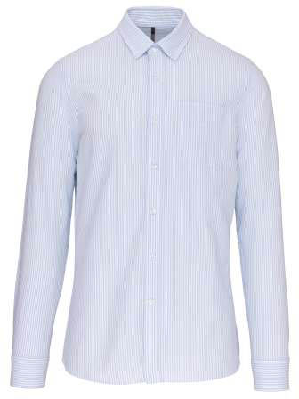 Kariban Long-sleeved Washed Oxford Cotton Shirt - Kariban Long-sleeved Washed Oxford Cotton Shirt - White