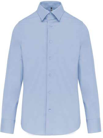 Kariban Men's Fitted Long-sleeved Non-iron Shirt - Kariban Men's Fitted Long-sleeved Non-iron Shirt - Stone Blue