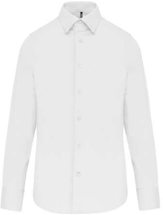 Kariban Men's Fitted Long-sleeved Non-iron Shirt - bílá