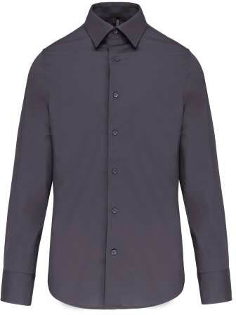 Kariban Men's Fitted Long-sleeved Non-iron Shirt - šedá