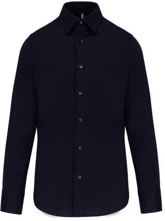 Kariban Long-sleeved Cotton/elastane Shirt - modrá
