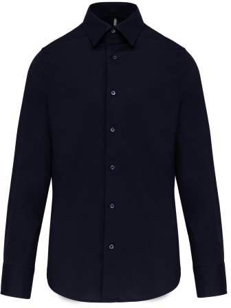 Kariban Long-sleeved Cotton/elastane Shirt - blau