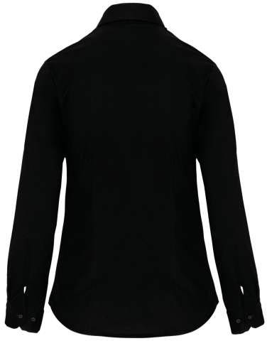 Kariban Ladies' Long-sleeved Stretch Shirt - čierna