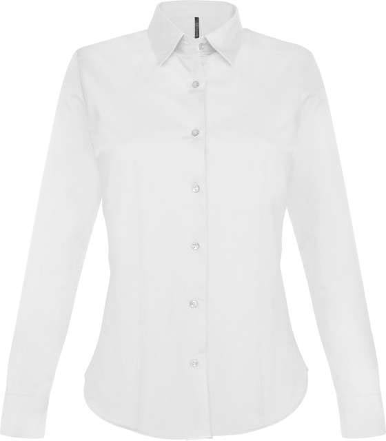 Kariban Ladies' Long-sleeved Stretch Shirt - biela