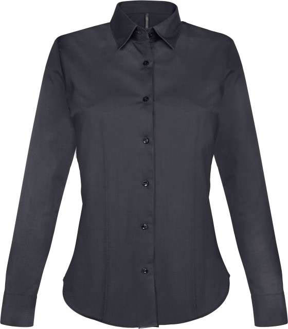 Kariban Ladies' Long-sleeved Stretch Shirt - šedá