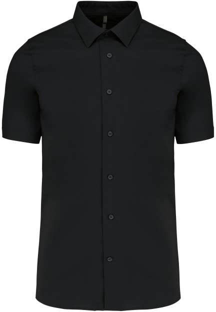 Kariban Short-sleeved Cotton/elastane Shirt - Kariban Short-sleeved Cotton/elastane Shirt - Black