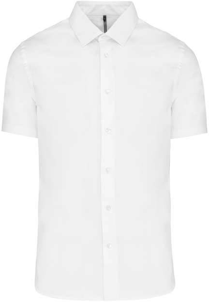 Kariban Short-sleeved Cotton/elastane Shirt - biela