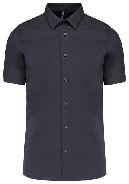 Kariban Short-sleeved Cotton/elastane Shirt - šedá