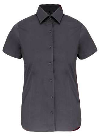 Kariban Ladies' Short-sleeved Cotton/elastane Shirt - Kariban Ladies' Short-sleeved Cotton/elastane Shirt - Tweed