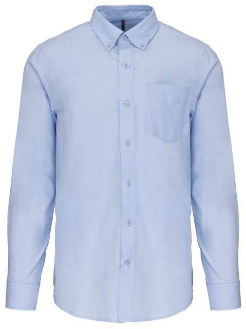 Kariban Men's Long-sleeved Oxford Shirt - modrá