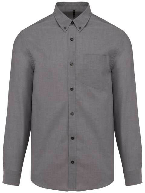Kariban Men's Long-sleeved Oxford Shirt - grey