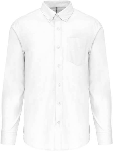 Kariban Men's Long-sleeved Oxford Shirt - biela
