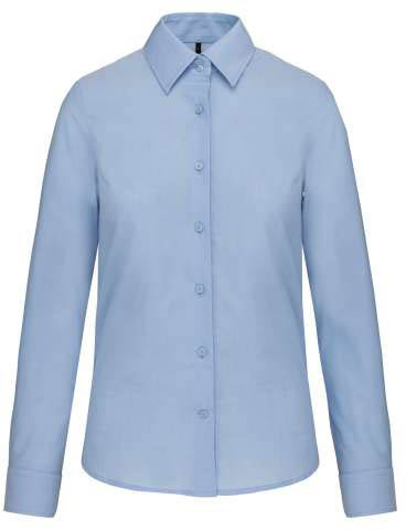 Kariban Ladies' Long-sleeved Oxford Shirt - modrá