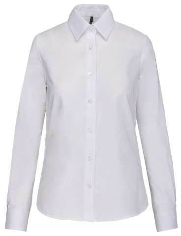 Kariban Ladies' Long-sleeved Oxford Shirt - Kariban Ladies' Long-sleeved Oxford Shirt - White