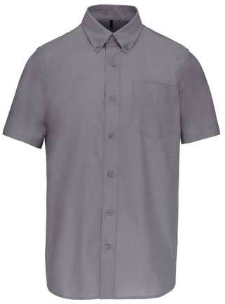 Kariban Men's Short-sleeved Oxford Shirt - šedá