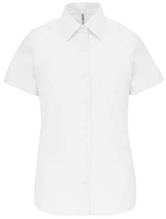 Kariban Ladies' Short-sleeved Oxford Shirt - Kariban Ladies' Short-sleeved Oxford Shirt - White